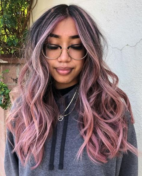 Grey And Pink Hair Ombre, Smokey Grey Hair, Ashy Pink, Rose Gold Hair Balayage, French Braid Short Hair, Rose Gold Hair Color Ideas, Gold Hair Color Ideas, Gold Hair Dye, Rose Gold Hair Color