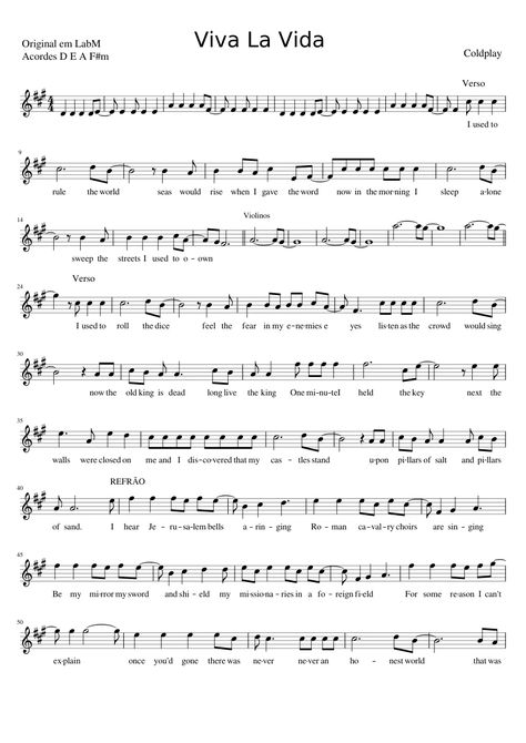 Rivers Of Babylon, Piano Music With Letters, Free Violin Sheet Music, Alto Saxophone Sheet Music, Viola Music, Piano Songs Sheet Music, Piano Sheet Music Letters, Viola Sheet Music, Coldplay Music