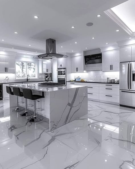 Elegant Kitchen Design, Kitchens Design, Dream Kitchens Design, Interior Design Your Home, Modern Kitchen Interiors, Dream Life House, Marble Flooring, Kitchen Design Plans, Luxury Kitchen Design