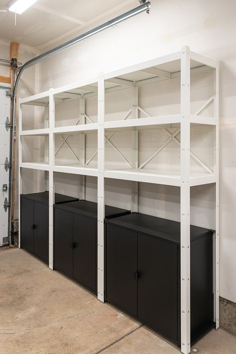 Ikea Bror, Shelving For Garage, Garage Shoe Storage, Best Garage Shelving, Garage Storage Inspiration, Garage Diy, Garage Shelves, Garage Storage Shelves, Garage Storage Solutions