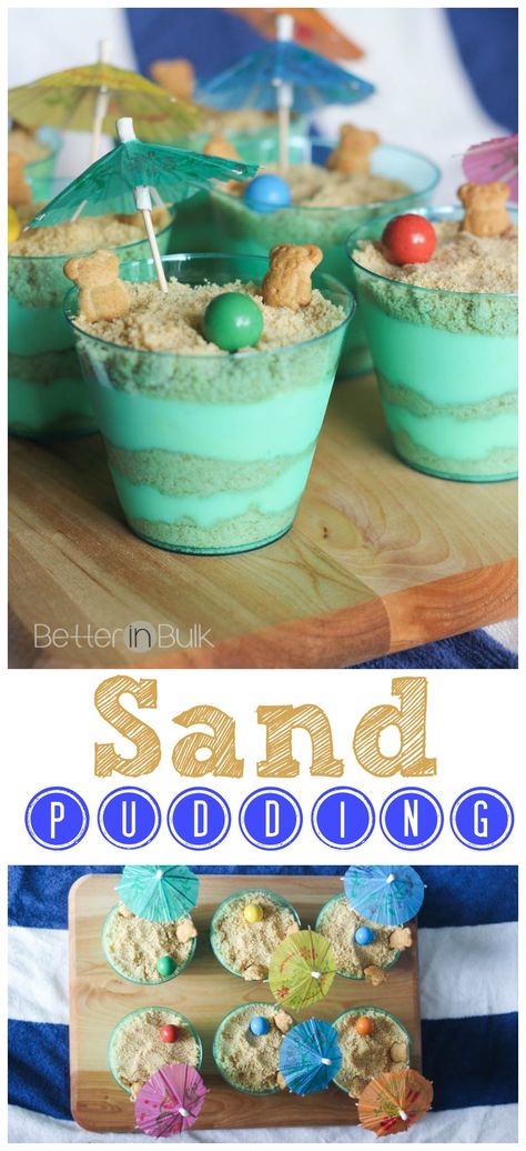 Sand Pudding Recipe - Vanilla Oreos and vanilla pudding with a beach twist! These fun pudding cups are as much fun to make as they are to eat! What a perfect quick dessert for a beach-themed party! Sand Pudding Cups, Vanilla Oreos, Cranberry Margaritas, Sand Pudding, Pudding Cup Recipes, Vanilla Pudding Recipes, Vanilla Oreo, Coctails Recipes, Kid Desserts