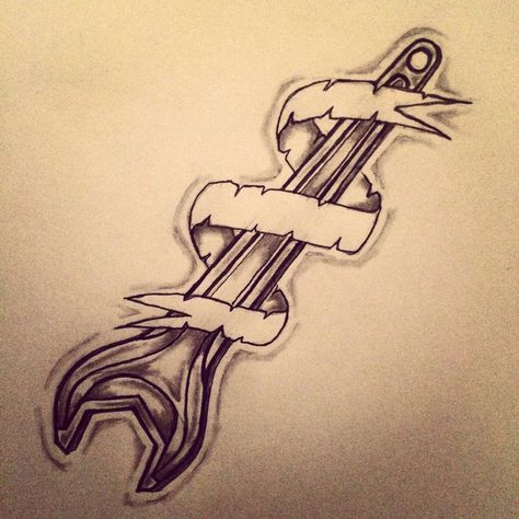 Trucker Tattoo, Wrench Tattoo, Tattoo Memorial, Michael Tattoo, Tattoos For Dad Memorial, Navy Tattoos, Girl Mechanics, Tool Tattoo, Father Tattoos