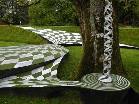 Garden of Cosmic Speculation - If you think you've seen places that claim nerdy exclusivity, the Garden of Cosmic Speculation will make you think again. This garden is math-... Garden Of Cosmic Speculation Scotland, The Garden Of Cosmic Speculation, Charles Jencks, Garden Of Cosmic Speculation, Landscape Plaza, Gardens Of The World, Famous Gardens, Most Beautiful Gardens, Art Installation