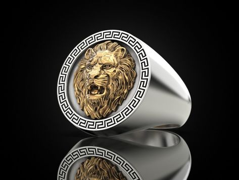 Lion Head Jewelry, Mens Silver Jewelry, Zodiac Rings, Lion Ring, Animal Ring, Head Ring, Bold Accessories, Head Jewelry, Bangles Jewelry Designs