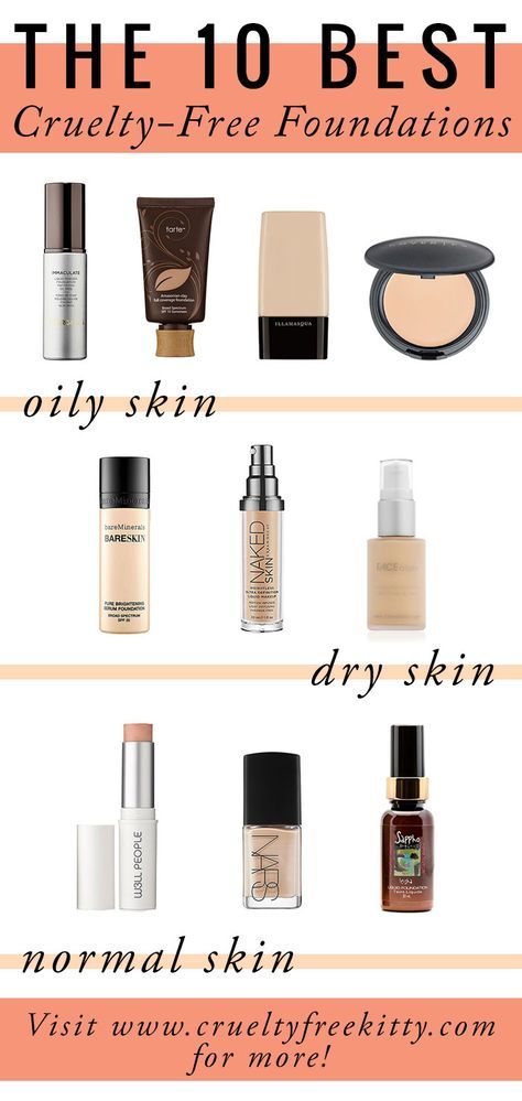 Best #crueltyfree foundations for different skin types. Cruelty Free Foundation, Foundation Oily Skin, Makeup Products Foundation, Skin Type Test, Different Skin Types, Minimal Wardrobe, Perricone Md, Cruelty Free Cosmetics, Cruelty Free Brands