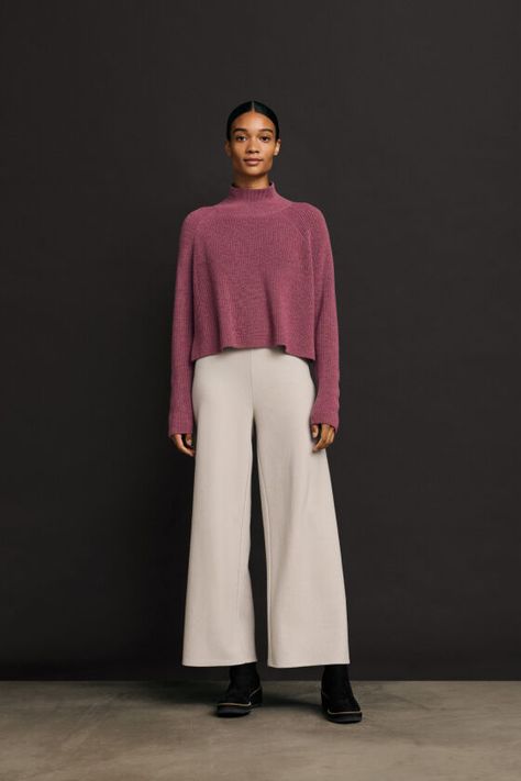 Shop women's casual clothing that effortlessly combines timeless, elegant lines with eco-friendly fabrics from EILEEN FISHER. Free Standard Shipping on all Continental US orders. Simple Wardrobe, Elegant Clothing, Fashion Bug, Boiled Wool, Diva Fashion, Eco Friendly Fabric, Professional Women, Wide Pants, Womens Casual Outfits