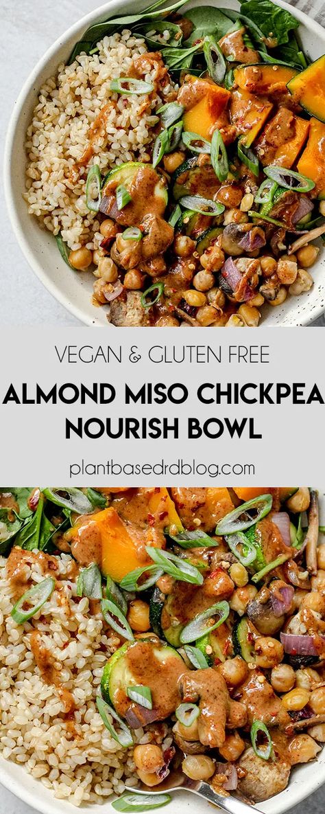 Miso Recipe, Nourish Bowl, Vegan Entrees, Dinner Bowl, Miso Paste, Buddha Bowls, Healthy Bowls, Chickpea Recipes, Vegan Bowls