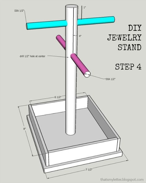 DIY jewelry stand with free plans. Diy Jewelry Stand, Diy Lego, Digital Media Design, Diy Jewelry Display, Diy Jewelry Holder, Coin Display, Easy Jewelry, Jewelry Display Stands, Easy Diy Jewelry