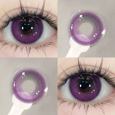 44580988682467 Purple Lenses Contact Lens, Shinobu Contact Lenses, Purple Eye Lenses, Violet Contact Lenses, Korean Lenses, Cool Contacts, Purple Contacts, Purple Lenses, Contacts Lenses