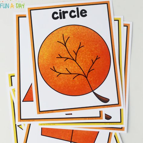 Preschool Fall Shape Activities, Leaf Math Preschool, Shape Ideas For Preschool, Shapes Small Group Preschool, Preschool Leaf Science Activities, Leaves Circle Time Activities, Shape Unit Preschool, Leaf Stem Activities Preschool, Leaf Playdough Mats