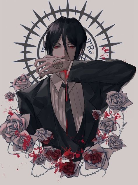 Sebastian Black Butler, Dripping Blood, Sebastian Ciel, Black Bulter, Black Butler Sebastian, Black Butler Manga, Black Butler Characters, Black Butler 3, Black Butler Ciel