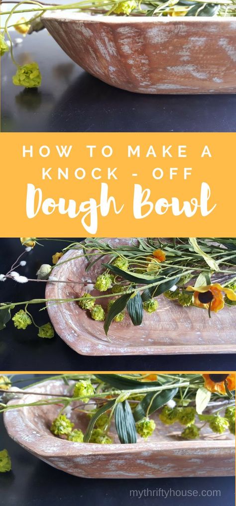 How to take a thrift store bowl and make a knock off dough bowl Wooden Bowls Diy, Dough Bowl Centerpiece, How To Make Dough, Candle Making Wax, Diy Bowl, Dough Bowls, Farmhouse Crafts, Wooden Dough Bowl, Wood Router