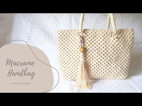 Macrame Handbag Tutorial, Diy Macrame Bag, Diy Tote Bag Tutorial, Macrame Tote Bag, Basic Macrame Knots, Macrame Handbag, Basic Macrame, Bag Macrame, Handbag Tutorial