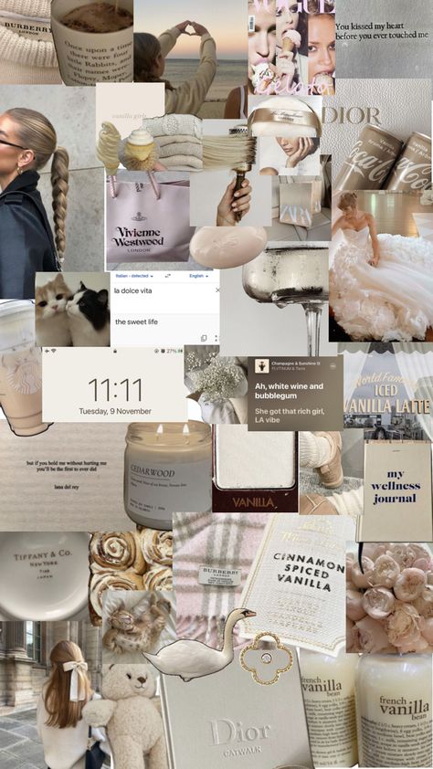 Clean Girl Collage, Collage Phone Wallpaper, Vanilla Girl Aesthetic, Aesthetic Clean Girl, Evening Eye Makeup, Taylor Swift Aesthetic, Aesthetic Clean, Collage Wallpaper, Vanilla Girl