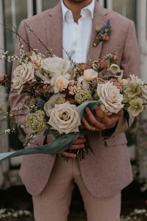 Wedding Tux, Queer Weddings, Groom Wedding Attire, Blush Wedding Flowers, Rustic Wedding Bouquet, Wedding Suits Groom, Fairy Wedding, Rock My Wedding, Lodge Wedding