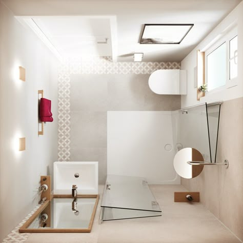 Mini Bathroom Ideas Small Spaces Showers, Behindertengerechtes Bad, Tiny Shower Room, Mini Bathroom Ideas, Small Bathroom Plans, Small Bathroom Styles, Small Space Bathroom Design, Small Shower Room, Mini Bad