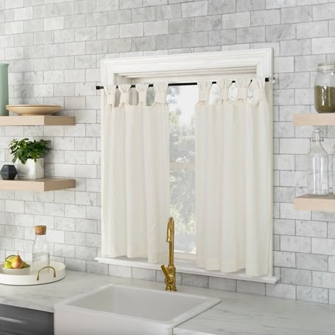 White kitchen curtains