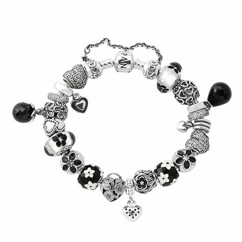 Pandora Black Tie Affair Bracelet Black Tie Jewelry, Pandora Jewlery, Tie Jewelry, Pandora Bracelet Designs, Pandora Black, Vintage Diamond Jewelry, Bracelet Pandora, Jewelry Lockets, Black Tie Affair