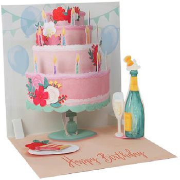 Show details for Large Layer Birthday Cake Card Birthday Cake Gift, Exploding Box Card, Pop Up Greeting Cards, Kids Pop, Pink Party Dresses, Layered Cake, Caking It Up, Cake Card, Pop Ups