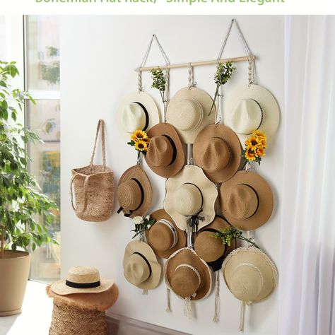 Faster shipping. Better service Cowboy Hat Holder, Store Design Boutique, Hanging Hats, Hat Holder, Hat Hanger, Hat Display, Painted Hats, Hat Storage, Boho Room Decor