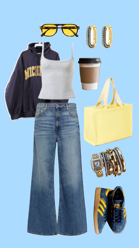 outfit inspo, college outfit inspo, umich football game day outfit, college football game day, casual outfit Game Day Outfit College, Football Game Day Outfit, Day Casual Outfit, College Football Game Outfit, College Gameday Outfits, Outfit College, College Wardrobe, College Outfit, Football Game Outfit