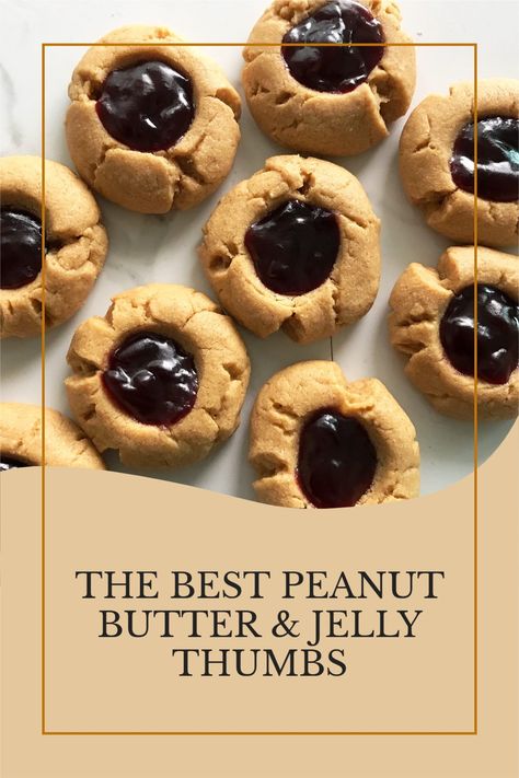 Peanut butter cookies with jam in the middle. Peanut Butter And Jam Cookies, Butter Cookies With Jam, Cookies With Jam, Jam Thumbprint Cookies, Best Peanut Butter Cookies, Jelly Cookies, Thumb Print, Jam Cookies, Best Peanut Butter