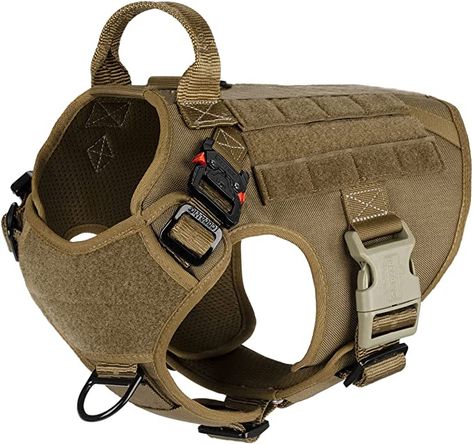 Amazon.com : ICEFANG Tactical Dog Harness ,Medium Size, 2X Metal Buckle,Working Dog MOLLE Vest with Handle,No Pulling Front Leash Clip,Hook and Loop Panel : Pet Supplies Molle Vest, Tactical Dog Harness, Small Sized Dogs, Office Dog, Dog Leg, Dog Patch, Pet Vet, Dog Vest, Pet Harness