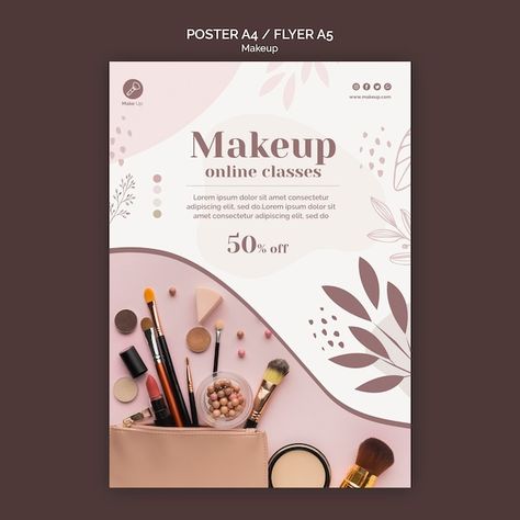 Make Up Flyer Design, Make Up Poster, Makeup Poster, Coffee Poster Design, Planner Logo, Wild Animal Wallpaper, Poster Template Design, Portfolio Design Layout, Flyer Design Inspiration