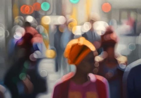 This Artist's Painting Style Perfectly Captures What Blurry Vision Is Like Blur Paintings, Blurred Painting, Philip Barlow, Dawn Painting, Bad Eyesight, Rajasthani Painting, Background Reference, Abstract Figures, Blurry Vision