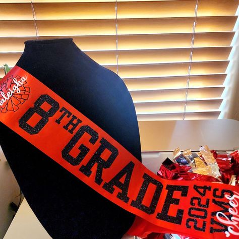 8th Grade Cheer Sashes, 8th Grade Cheer Night, Heat Press Settings, Middle School Cheer, Change Word, Cheer Sash, Spirit Posters, Cheer Nationals, School Spirit Posters