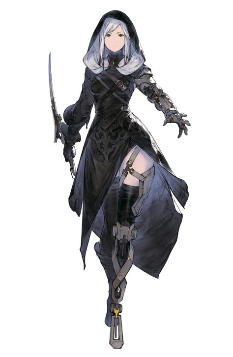 Gayle Alt Costume 1 Art - NieR Reincarnation Art Gallery Reincarnation Art, Nier Reincarnation, Nier Characters, Long Sleeve Coat, 다크 판타지, Nier Automata, 판타지 아트, 영감을 주는 캐릭터, Female Character Design