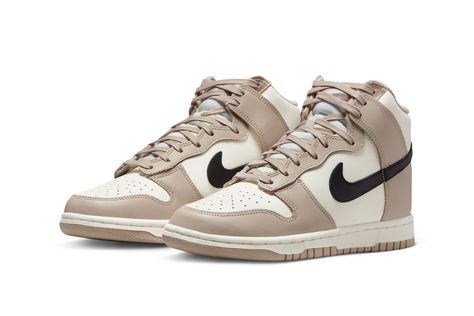 Nike Dunk High Fossil Stone, Dunk High Fossil Stone, Nike High Dunks, High Dunks, Nike Dunks High, Dunks High, Nike Shoes Girls, Nike High Tops, Preppy Shoes