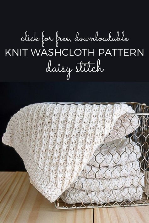 Work up a stash of these Daisy Stitch Knit Washcloths and you'll always have quick gifts when needed. Click to access the free, downloadable PDF pattern. Daisy Stitch Knitting, Knit Washcloths, Knit Washcloth, Knitted Dishcloth Patterns Free, Thread Craft, Stitch Knitting Pattern, Easy Knit Hat, Knit Dishcloth Pattern, Knitted Washcloth Patterns