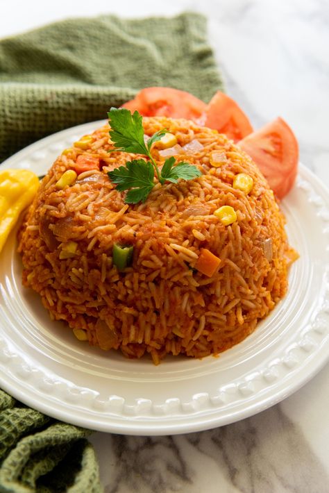 Jollof Rice Ghanaian, Ghana Jollof Rice, Ghana Jollof, Ghanaian Food, 30 Minute Meals Easy, Jollof Rice, Nigerian Food, Long Grain Rice, Seasoned Rice