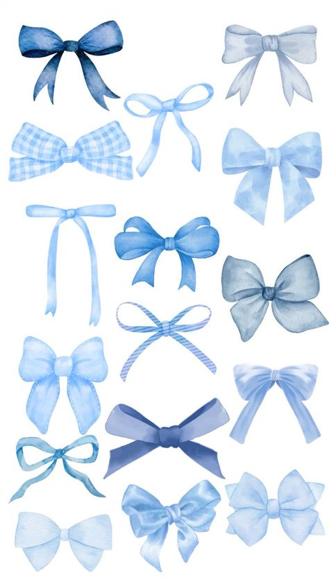 212 Sky Blue Stickers, Blue Ribbon Aesthetic, Different Types Of Bows, Blue Bow Png, Coquette Wallpapers, Bow Background, Coquette Blue, Blue Scrapbook, Cute Iphone Wallpaper Tumblr