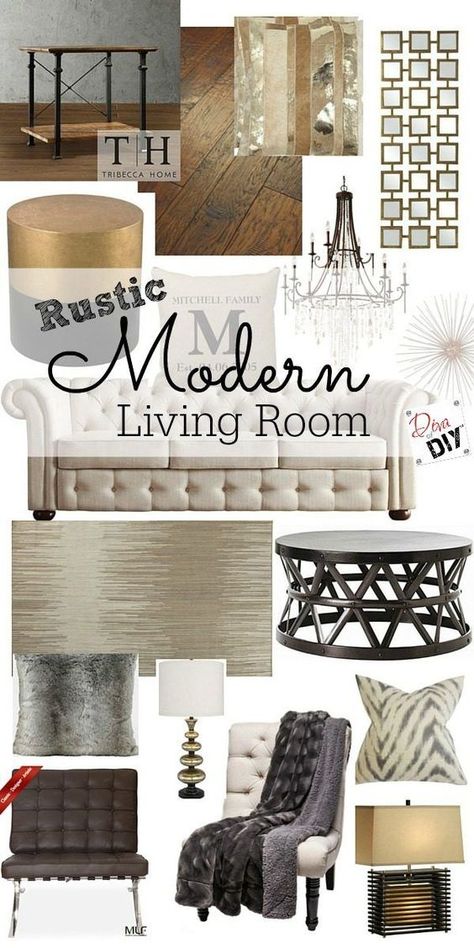 Rustic Modern Living Room, Modern Home Decor Living Room, Modern Rustic Living Room, Modern Rustic Decor, Living Room Decorations, Rustic Glam, Living Room Remodel, Livingroom Layout, Family Room Design