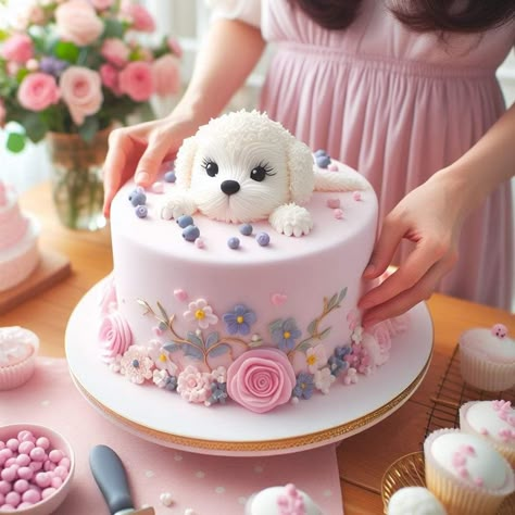 Modern Christmas Cake, Unique Birthday Cake Ideas, Christmas Cake Design, Unique Birthday Cake, Christmas Cake Ideas, Puppy Birthday Cakes, Diy Cakes, Animal Birthday Cakes, Unique Birthday Cakes