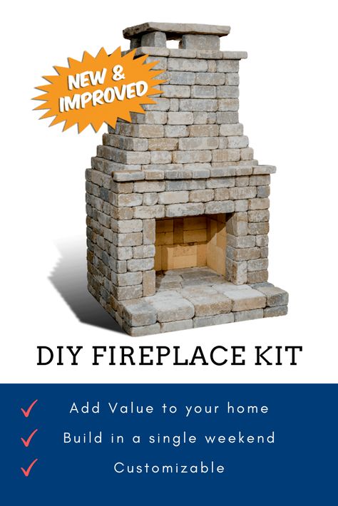 Diy Outdoor Fireplace Easy, Build Outdoor Fireplace, Outdoor Fireplace Pizza Oven, Outdoor Fireplace Plans, Outdoor Wood Burning Fireplace, Outdoor Fireplace Kits, Outside Fireplace, Diy Outdoor Fireplace, Fireplace Kits