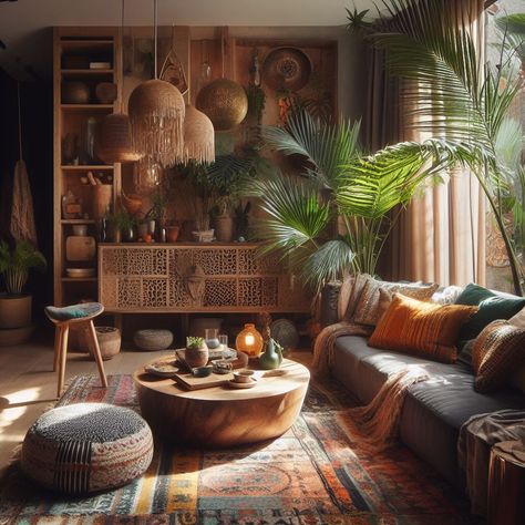 Boho Cabin Decor Living Room, Zen Boho Living Room, Medeteranian Interior, Buddha Decor Living Room, Hippie Living Room, Earthy Living Room, Hippie Living, Earthy Home, Boho Living Room Decor