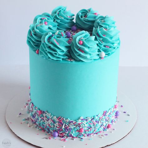 Teal Bday Cakes, Teal Cakes Birthday, Pink Purple Teal Birthday Cake, Turquoise Cake Birthday, Turquoise Cake Ideas, Teal Cake Ideas, Purple And Teal Cake, Teal Cakes, Teal Birthday Cake