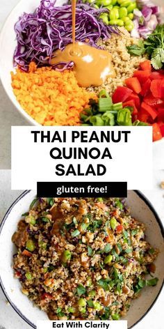 Peanut Quinoa Salad, Thai Quinoa Salad, Thai Quinoa, Quinoa Recipes Healthy, Vegan Quinoa, Thai Peanut, Quinoa Salad Recipes, Summer Corn, Lake Food