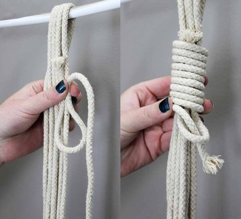 Macrame Loop, Pot Hangers, Macrame Plant Hanger Tutorial, Macrame Headboard, Yarn Hanging, Macrame Knots Tutorial, Makramee Diy, Diy Macrame Plant Hanger, Macrame Wall Hanging Diy