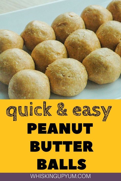 These peanut butter balls are so quick and easy to make! No Bake Peanut Butter Balls | Healthy Peanut Butter Balls | Peanut Butter Energy Balls | Easy peanut butter balls | peanut butter snack | easy snack recipe | no bake dessert | no bake protein peanut butter balls Peanut Butter Balls Healthy, Peanut Butter Snacks Easy, Protein Peanut Butter Balls, Easy Peanut Butter Balls, No Bake Peanut Butter Balls, Healthy Peanut Butter Balls, Peanut Butter Balls Easy, Protein Peanut Butter, Peanut Butter Energy Balls