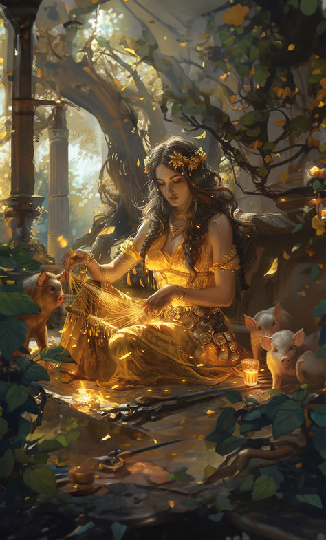 Circe Goddess Fanart, Circe Madeline Miller Fan Art, Circe Goddess Aesthetic, Circe And Telemachus Fanart, Circe Book Fanart, Circe Goddess Art, Circe Mythology, Circe And Telemachus, Circe Madeline Miller Fanart