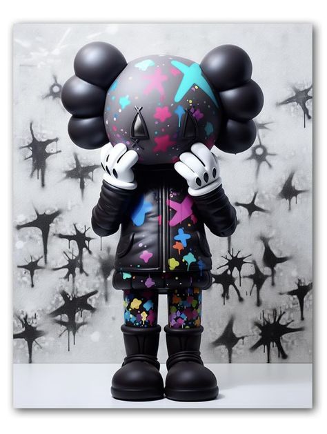 About this item Size: 12”x16” (30x40cm). This hypebeast fashion picture shows a cool cartoon abstract figure. Pop art style artwork, light up your room and mind. Firmly stretched on the wooden frame, hanging hooks are fixed on it, easy to hang. High resolution printed on high quality canvas materials. Waterproof poster, can be cleaned by wet cloth or hang in the bathroom. A great choice as a gift for friends and family. Graffiti Canvas Painting, Wall Art Cartoon, Pop Art Wall Decor, Pop Art Wall, Painting Fashion, Graffiti Canvas, Banksy Graffiti, Pop Art Canvas, Modern Pop Art