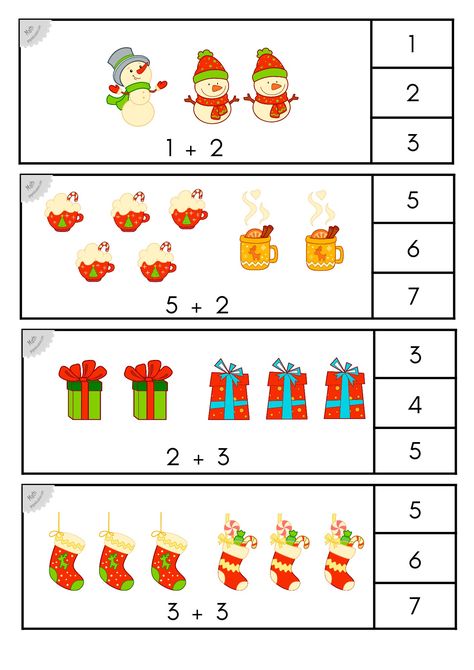 Christmas Math Worksheets, Kindergarten Math Worksheets Free, Math Sheets, Preschool Math Worksheets, Christmas Worksheets, Christmas Math, School Website, Math Addition, Kindergarten Math Worksheets