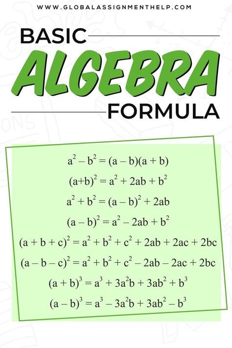 Algebra includes almost everything right from solving elementary equations to the study of abstractions. Algebra equations are included in many chapters of Maths, which students will learn in their academics. Also, there are several formulas and identities present in algebra.Basics of Algebra cover the simple operation of mathematics like addition, subtraction, multiplication, and division involving both constant as well as variables. For Help in Mathematics Homework visit the link below. Algebra Formula, Algebra Basics, Algebra Formulas, Math Solver, Basic Algebra, Algebra Equations, 8th Grade Math, Multiplication And Division, Assignment Help