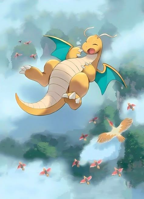 Pokemon Wallpaper Dragonite, Pokemon Tcg Art, Dragonite Wallpaper, Dragonite Art, Dragonite Pokemon, Pokemon Dragonite, Pokemon Art Draw, Pokemon Card Art, Dragon Pokemon