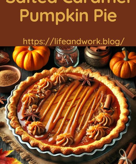 Salted Caramel Pumpkin Pie Recipe Pumpkin Caramel Pie, Salted Caramel Pumpkin Pie, Carmel Pumpkin Pie, Caramel Pumpkin Pie, Fresh Pumpkin Pie, Classic Pumpkin Pie, Pumpkin Filling, Caramel Pie, Pumpkin Tarts