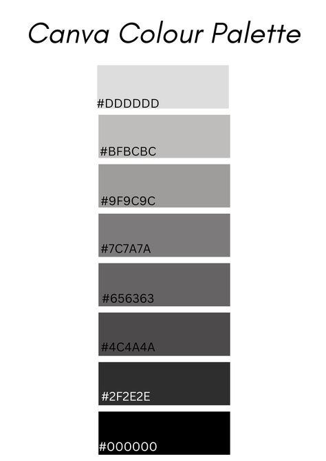 Black To White Color Palette, Black Colour Palette, Black And White Color Palette, Palettes Color, Black Color Palette, Bloxburg Decals, Pony Town, Color Palate, Colour Palettes